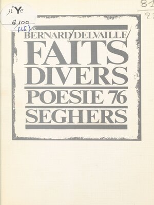 cover image of Faits-divers